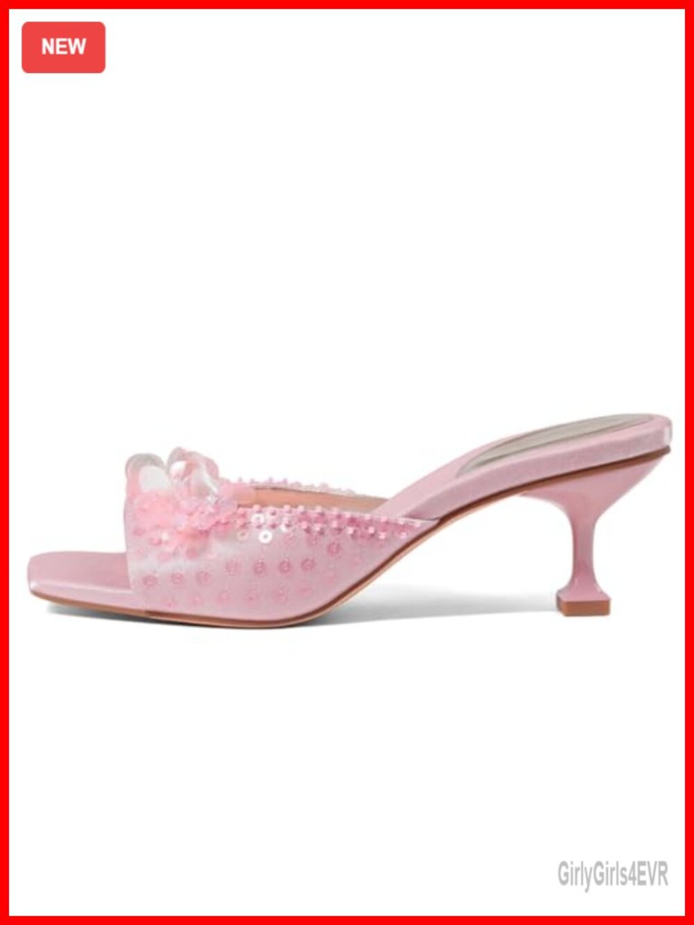 Sequin Kitten Heel Sandals Square Toe Slingback Low Heel